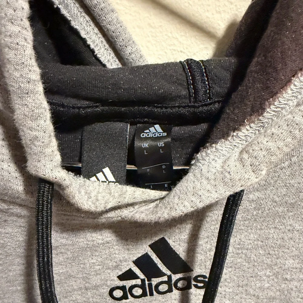 Adidas Heather Grey Short Sleeve Hoodie - Men’s - Picture 4 of 4